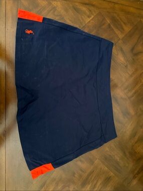 Polo by Ralph Lauren Navy Skort with Orange Pony and Hem Panels